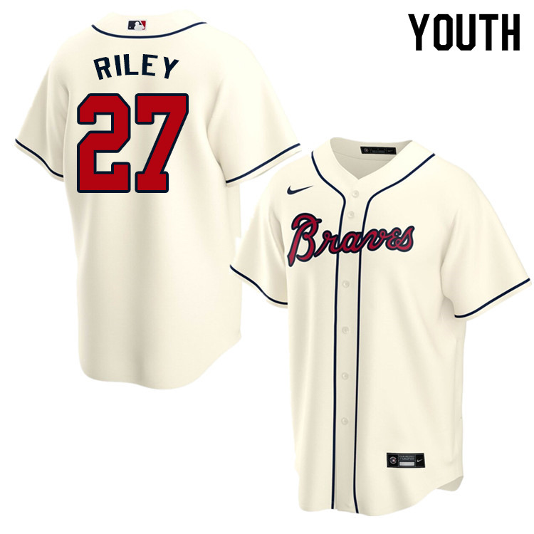 Nike Youth #27 Austin Riley Atlanta Braves Baseball Jerseys Sale-Cream